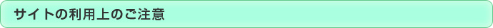 サイトの利用上のご注意