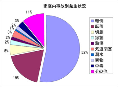 家庭内事故原因別発生状況